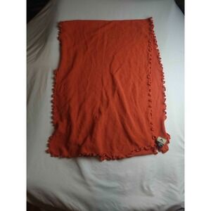 Alpaca International Scarf Womens Orange Knit Ruffle Edge Shawl Wrap Winter Cozy